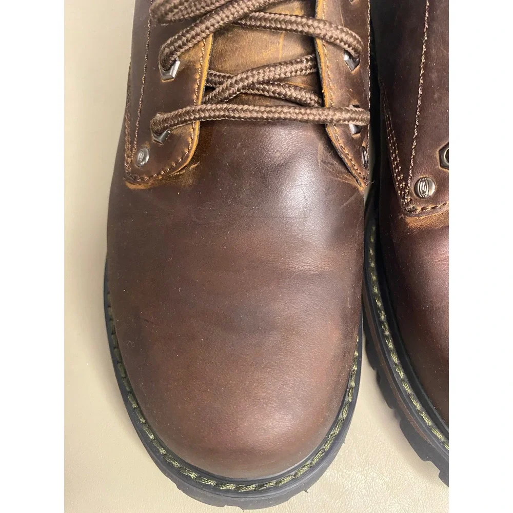 Skechers Mens Brown Leather Tom Cats Boots Utility Shoes Brown 11 Extra Wide